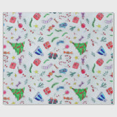 Kinder moderne kleurrijke kerst cadeaupapier (Vlak)