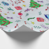 Kinder moderne kleurrijke kerst cadeaupapier (Hoek)