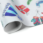 Kinder moderne kleurrijke kerst cadeaupapier (Rol Hoek)