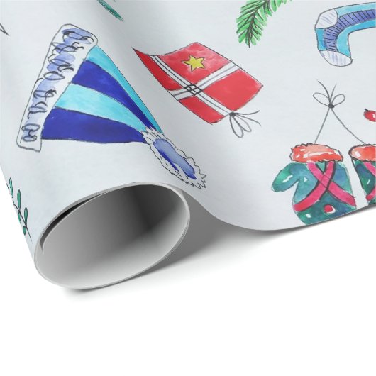 Kinder moderne kleurrijke kerst cadeaupapier (Rol Hoek)