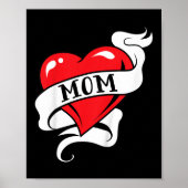 Kinder moeder hart Tattoo voor Moederdag liefde mo Poster (Voorkant)
