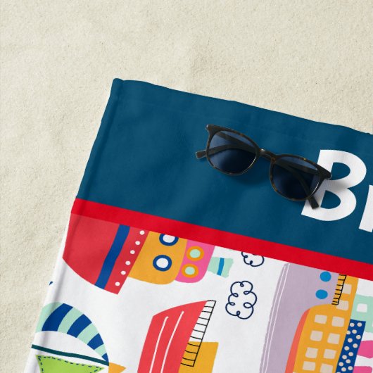 Kinder monogram boten strandlaken (In situ)