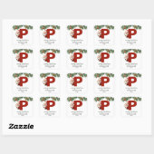 Kinder Monogram Kerst Vierkante Sticker (Vel)