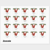 Kinder Monogram Kerst Vierkante Sticker (Vel)