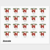 Kinder Monogram Kerst Vierkante Sticker (Vel)