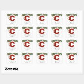 Kinder Monogram Kerst Vierkante Sticker (Vel)