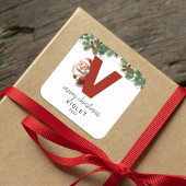 Kinder Monogram Kerst Vierkante Sticker