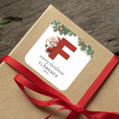 Kinder Monogram Kerst Vierkante Sticker