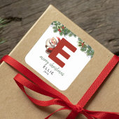 Kinder Monogram Kerst Vierkante Sticker