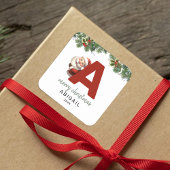 Kinder Monogram Kerst Vierkante Sticker
