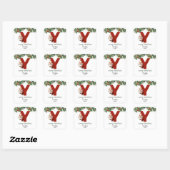Kinder Monogram Kerst Vierkante Sticker (Vel)