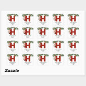 Kinder Monogram Kerst Vierkante Sticker (Vel)