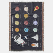 Kinder Monogram Planeten Astronaut Kleurrijke Kosm Deken (Voorkant Verticaal)