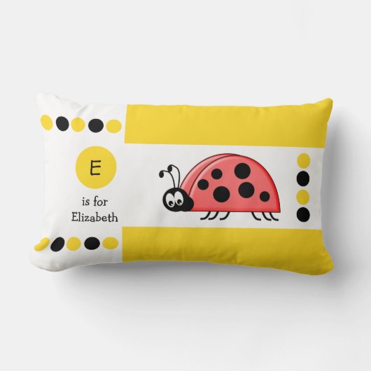 Kinder monogram witte ladybird kussen (Voorkant)