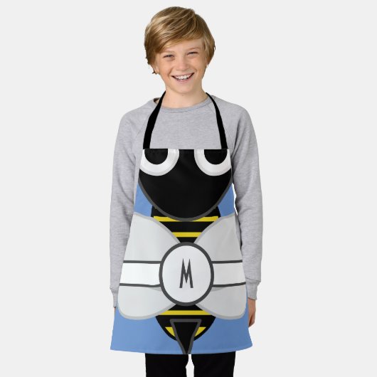 Kinder Monogrammed BumbleBee Apron Schort (Gedragen)