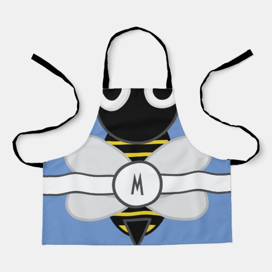 Kinder Monogrammed BumbleBee Apron Schort (Voorkant)