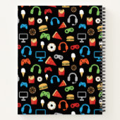 Kinder Monogrammed Video Game Party Pattern Gamer Notitieboek (Achterkant)