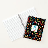 Kinder Monogrammed Video Game Party Pattern Gamer Notitieboek (Binnen)