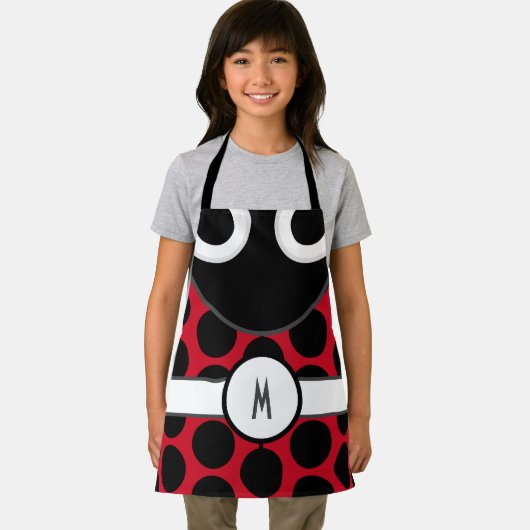 Kinder monogrammen Ladybug Apron Schort (Insitu)