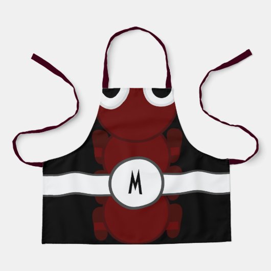Kinder monogrammen Red Ant Apron Schort (Voorkant)