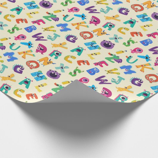 Kinder Monster ABC Gekke Alfabet Monsters Cadeaupapier (Hoek)