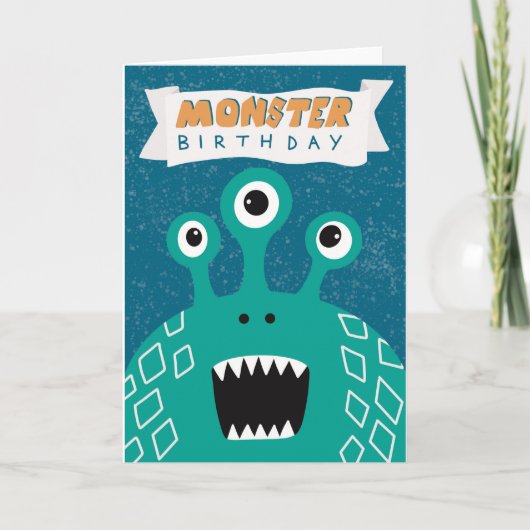 Kinder Monster Birthday Kaart (Voorkant)