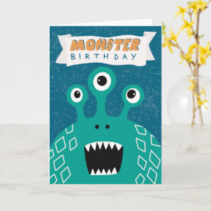Kinder Monster Birthday Kaart