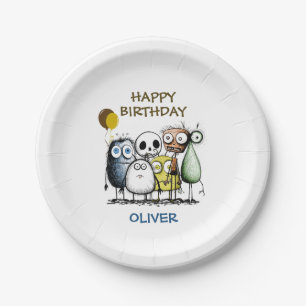 Kinder Monster Birthday Papieren Bordje