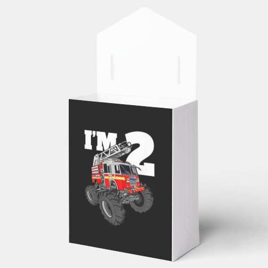 Kinder Monster Fire Truck 2de Birthday Boy 2 Toddl Bedankdoosjes (Geopend)