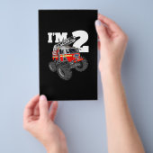 Kinder Monster Fire Truck 2de Birthday Boy 2 Toddl Flyer (Hand)