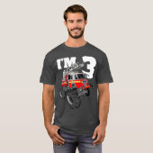 Kinder Monster Fire Truck 3rd Birthday Boy 3 T-shirt (Voorkant volledig)