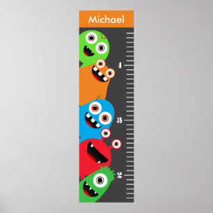Kinder Monster Growth Chart Poster