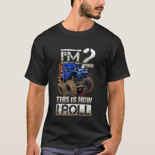 Kinder monster Truck 2e verjaardag 2 jaar oud Birt T-shirt