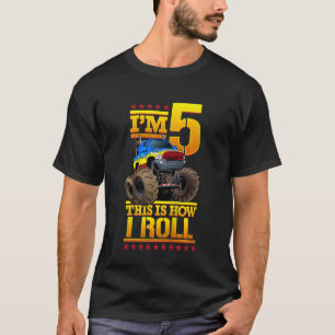 Kinder monster Truck 5th Birthday 5 year Old Birth T-shirt