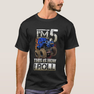 Kinder monster Truck 5th Birthday 5 year Old Birth T-shirt