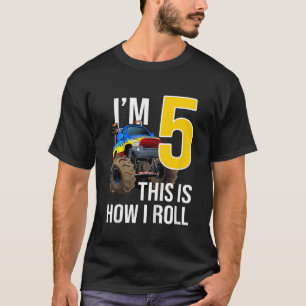 Kinder monster Truck 5th Birthday 5 year Old Birth T-shirt