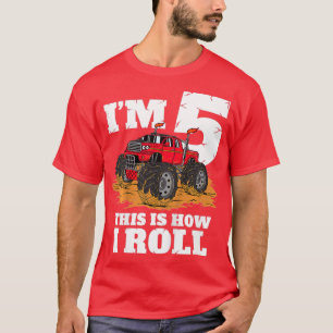Kinder monster Truck 5th Birthday Boy 5 Year Old G T-shirt