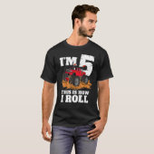 Kinder monster Truck 5th Birthday Boy 5 Year T-shirt (Voorkant volledig)