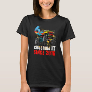 Kinder monster Truck 6th Birthday 6 Crushing Sinus T-shirt