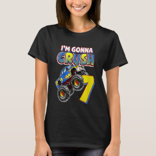 Kinder monster Truck 7e verjaardag 7 jaar oud Birt T-shirt