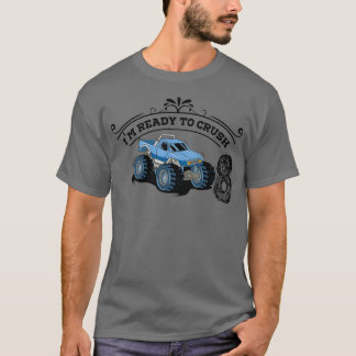 Kinder Monster Truck 8th Birthday Grappig grappig  T-shirt