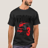 Kinder Monster Truck Birthday Vroom Ik ben 3 T-shirt (Voorkant)