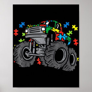 Kinder Monster Truck Puzzles Cute Kinder Autism Aw Poster