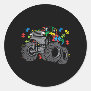 Kinder Monster Truck Puzzles Cute Kinder Autism Aw Ronde Sticker