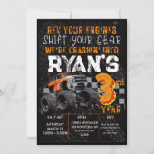 Kinder Monster Truck Rally 3rd Birthday Party Kaart (Voorkant)