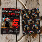 Kinder Monster Truck Rally Birthday Party Invitati Kaart
