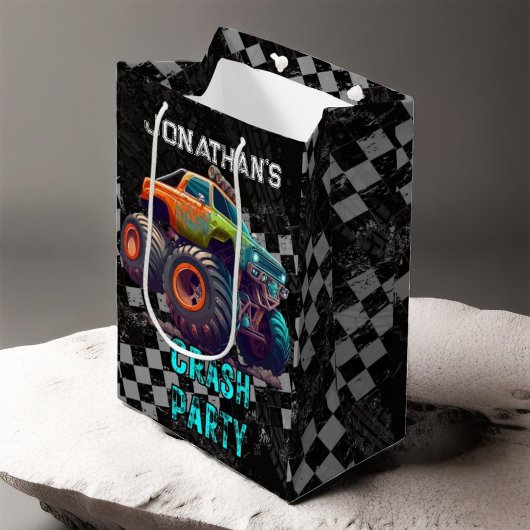 Kinder Monster Truck Rally Verjaardagsfeest Medium Cadeauzakje