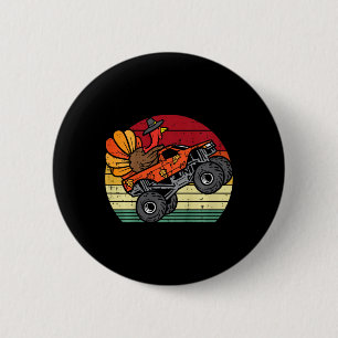 kinder Monster Truck Turkije Zonsondergang Retro T Ronde Button 5,7 Cm