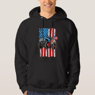 Kinder Monster Truck USA Flag Patriottische Jongen Hoodie