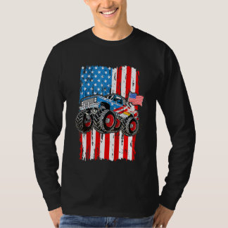Kinder Monster Truck USA Flag Patriottische Jongen T-shirt